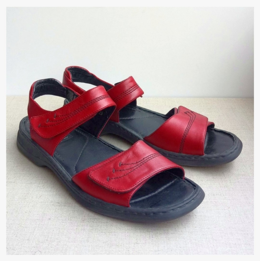 Josef Seibel Women EU 44 Red Leather Sandals